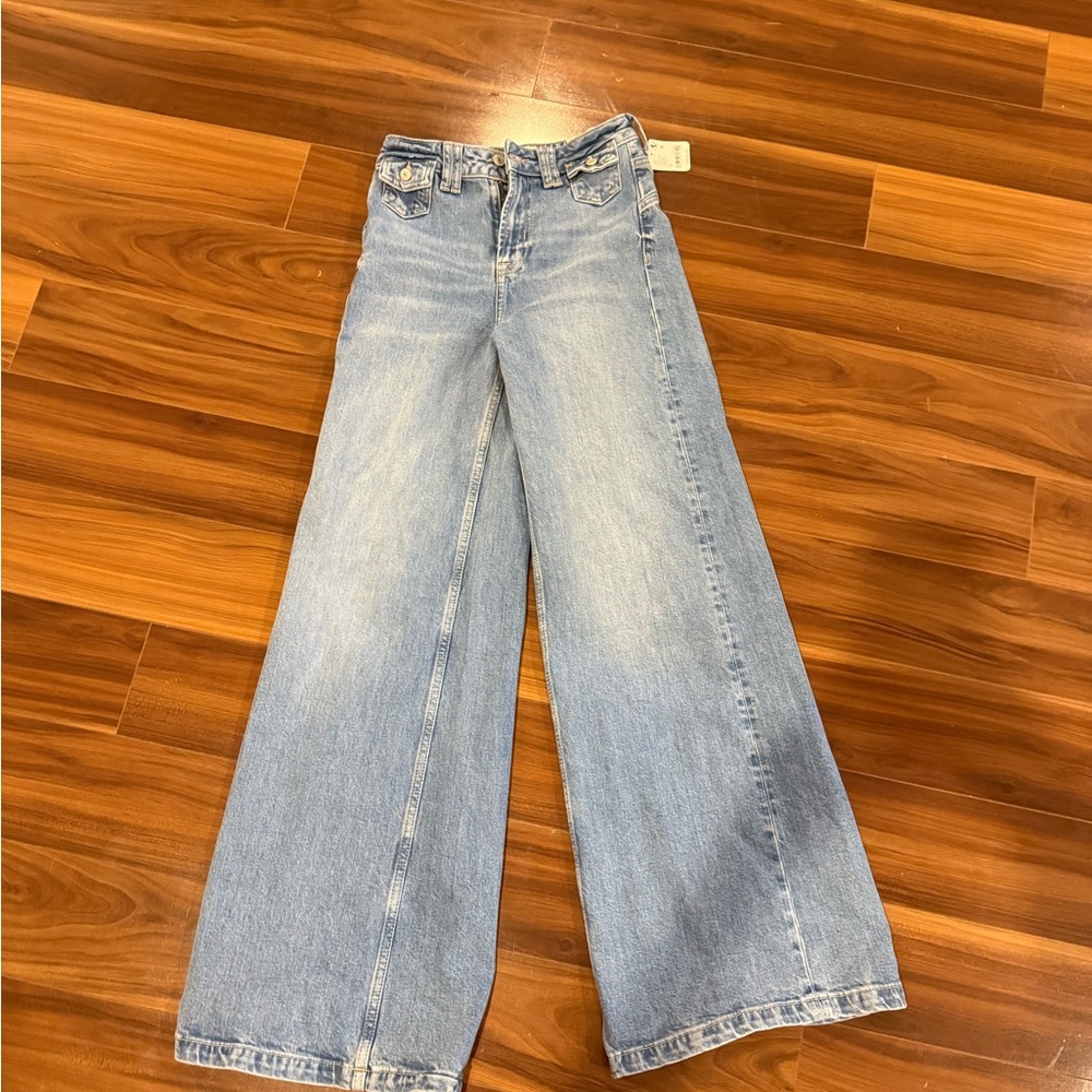 Free People Light Blue Wide-Leg Denim Jeans WITH TAGS
